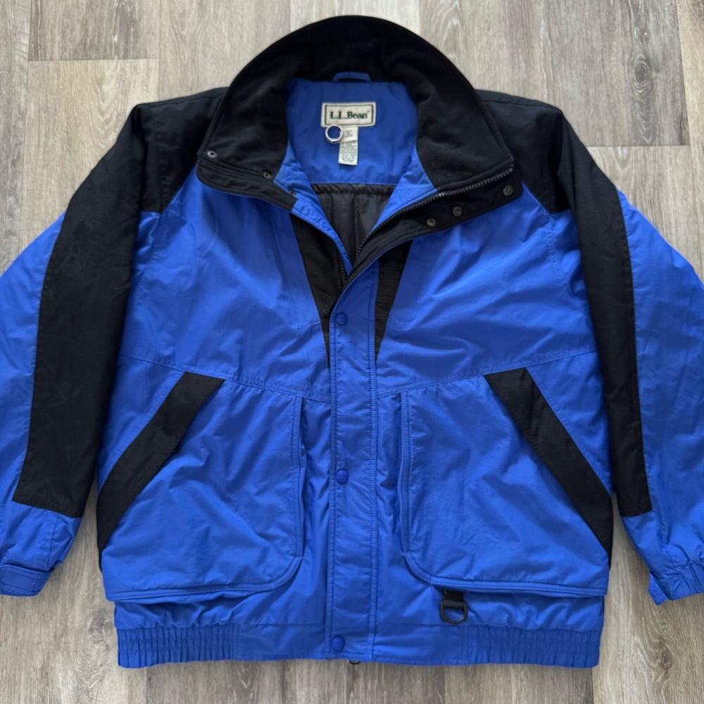 Vintage L.L. Bean Men's Performance Jacket in Blue and Black